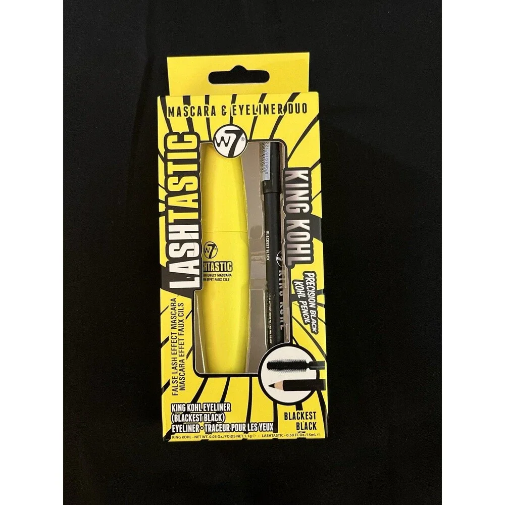 W7 Lashtastic Vegan False Lash Mascara & King Kohl Eyeliner Duo Black 0.5oz